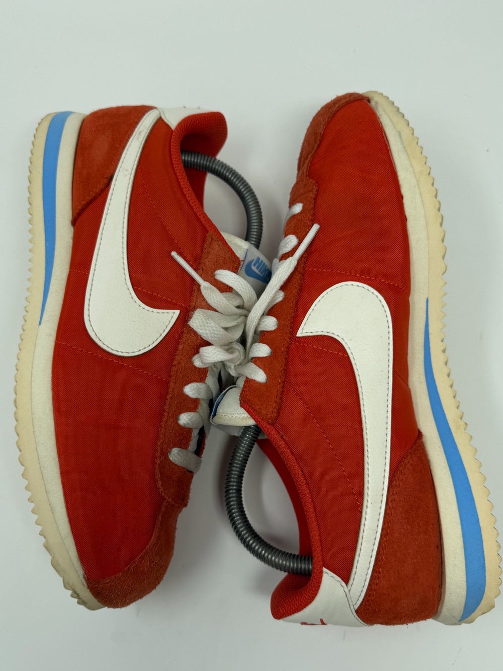 Nike womens Cortez in orange /White and blue Sz.9.5 - Picture 5 of 8